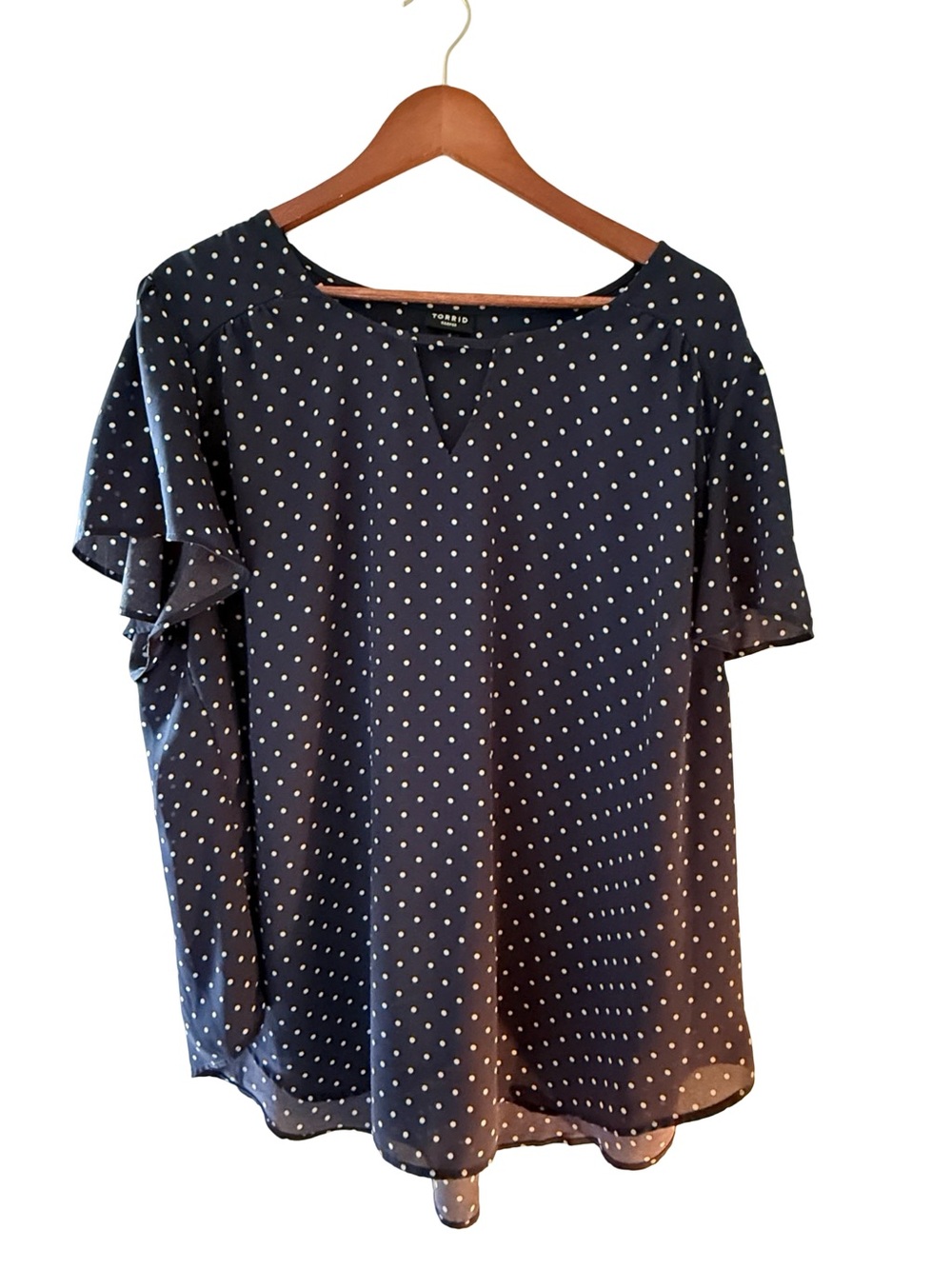 Torrid, Harper Polka Dot Short-Sleeve Blouse, Size 3